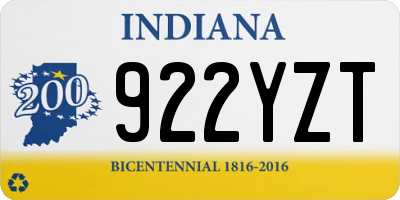 IN license plate 922YZT