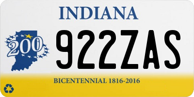 IN license plate 922ZAS