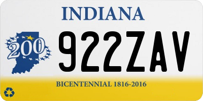 IN license plate 922ZAV