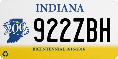 IN license plate 922ZBH