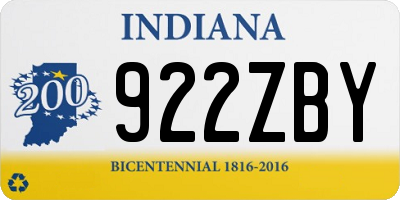 IN license plate 922ZBY