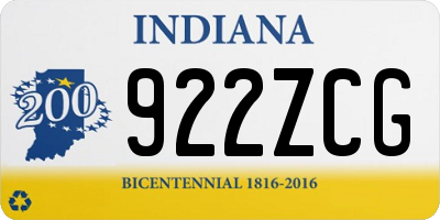 IN license plate 922ZCG