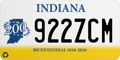 IN license plate 922ZCM