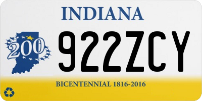 IN license plate 922ZCY