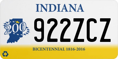 IN license plate 922ZCZ