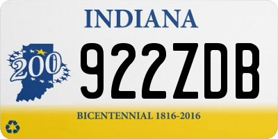 IN license plate 922ZDB