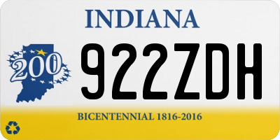 IN license plate 922ZDH