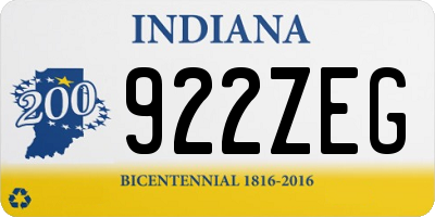 IN license plate 922ZEG