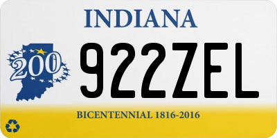 IN license plate 922ZEL