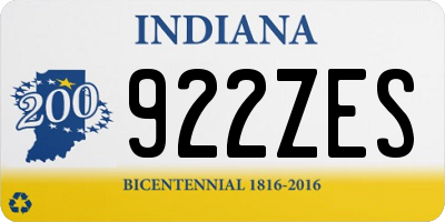 IN license plate 922ZES