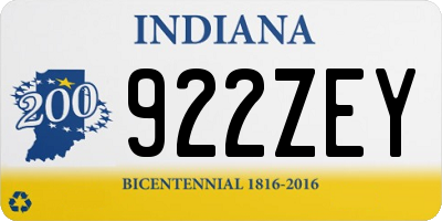 IN license plate 922ZEY