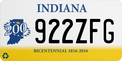 IN license plate 922ZFG
