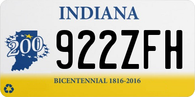 IN license plate 922ZFH