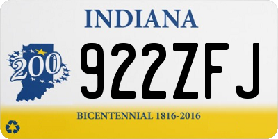 IN license plate 922ZFJ