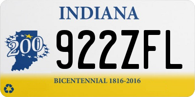 IN license plate 922ZFL