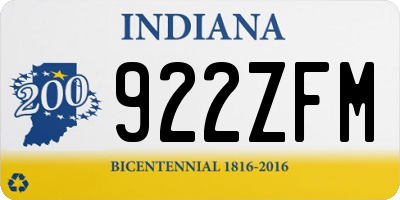 IN license plate 922ZFM