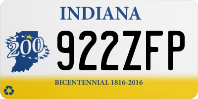 IN license plate 922ZFP