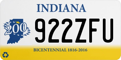 IN license plate 922ZFU