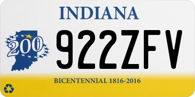 IN license plate 922ZFV