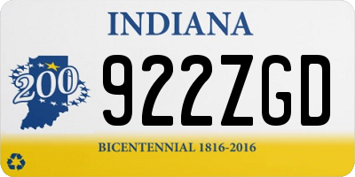 IN license plate 922ZGD