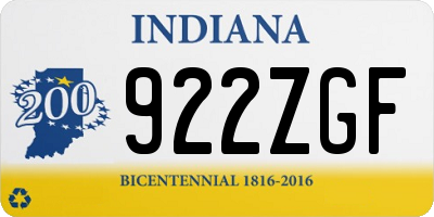 IN license plate 922ZGF