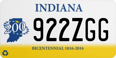 IN license plate 922ZGG