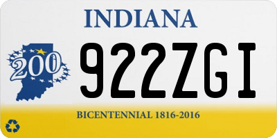 IN license plate 922ZGI