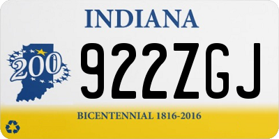 IN license plate 922ZGJ