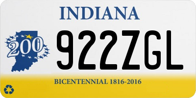 IN license plate 922ZGL