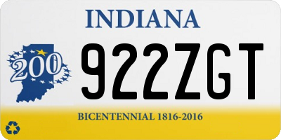 IN license plate 922ZGT