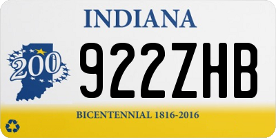 IN license plate 922ZHB