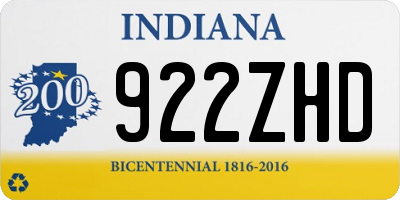 IN license plate 922ZHD