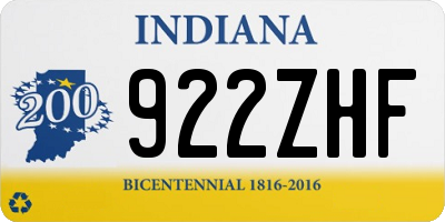 IN license plate 922ZHF