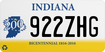IN license plate 922ZHG