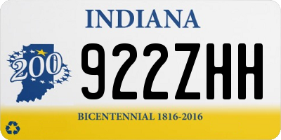 IN license plate 922ZHH