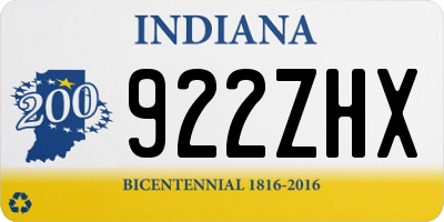 IN license plate 922ZHX