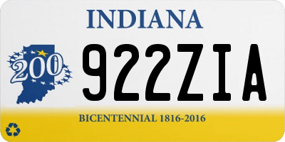 IN license plate 922ZIA