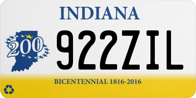 IN license plate 922ZIL