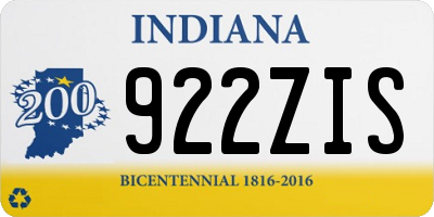 IN license plate 922ZIS