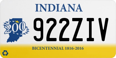IN license plate 922ZIV