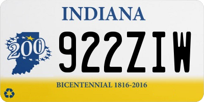 IN license plate 922ZIW