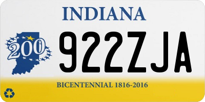 IN license plate 922ZJA