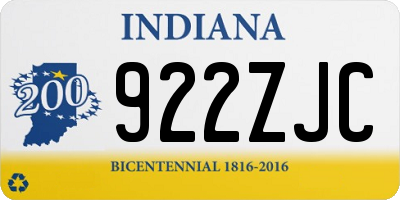 IN license plate 922ZJC