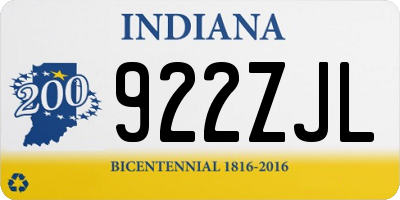 IN license plate 922ZJL