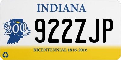 IN license plate 922ZJP