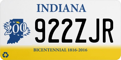 IN license plate 922ZJR