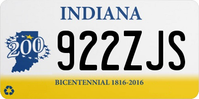IN license plate 922ZJS