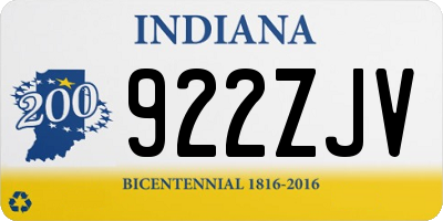 IN license plate 922ZJV