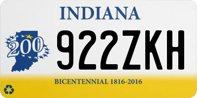 IN license plate 922ZKH