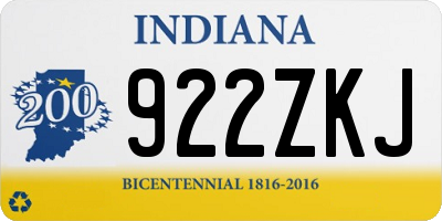 IN license plate 922ZKJ